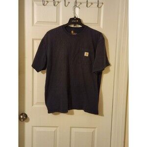 Carhartt Men Size Large Short Sleeve Navy Blue Shirt